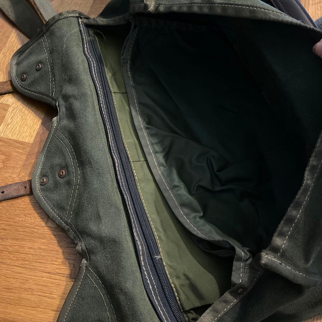 Orvis Canvas Leather Shoulder Bag Khaki Brown Used Authentic Rare
