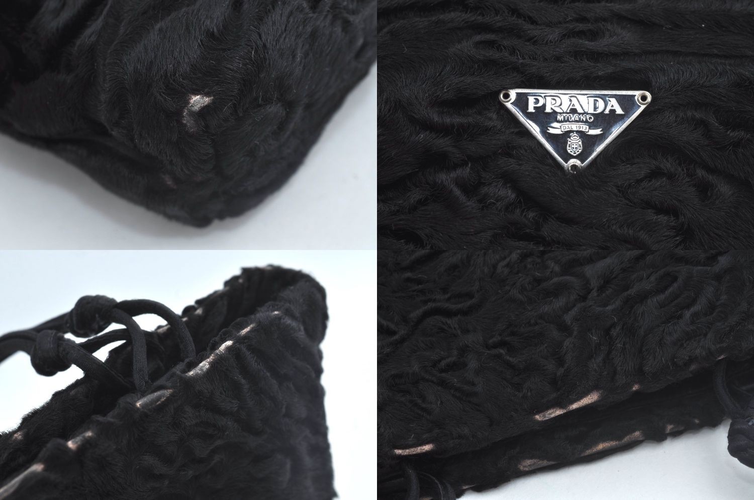PRADA Black Harako Hand Tote Bag W24 H20 D5cm Auth