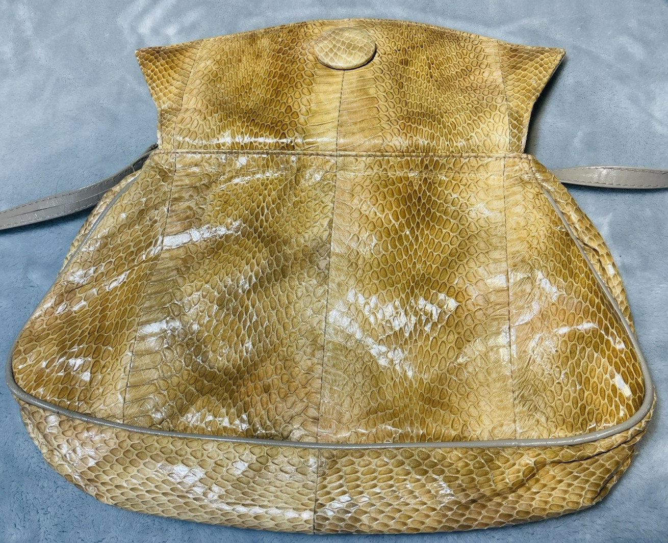 Vintage J Renee Snakeskin Clutch Shoulder Bag Removable Strap Hong Kong New Cond