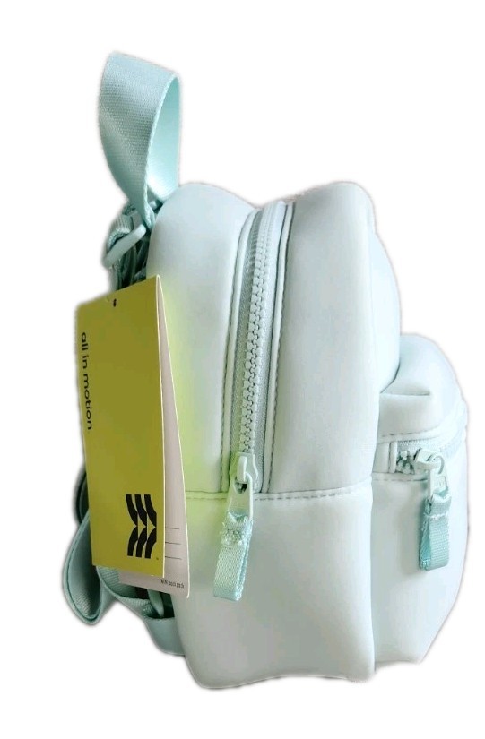 NWT! All in Motion Mini Neoprene Backpack Water Repellent Mint Green 8.5″