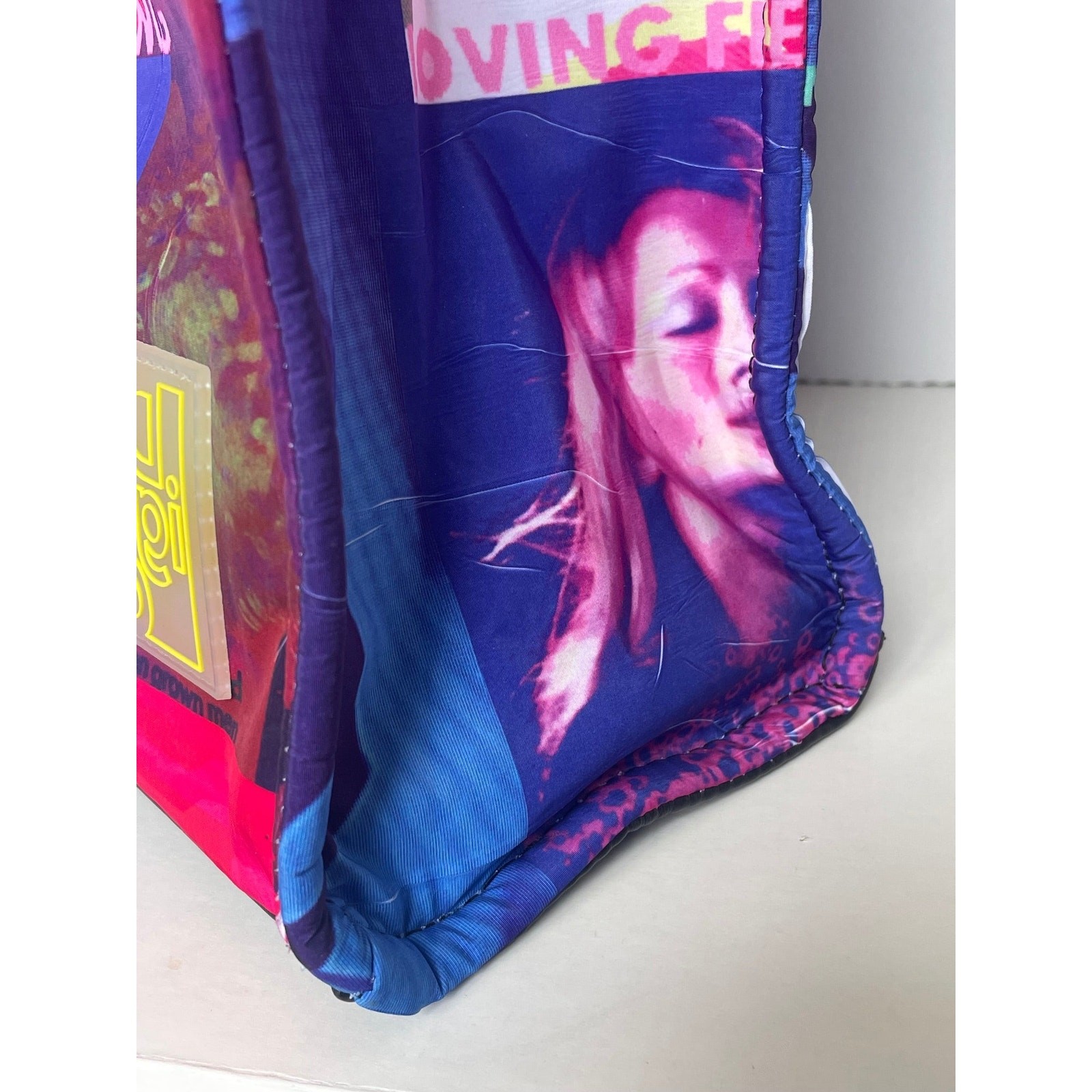 Desigual Large Collage Tote Bag Recycled Crinkle Nylon Graphic Shopper