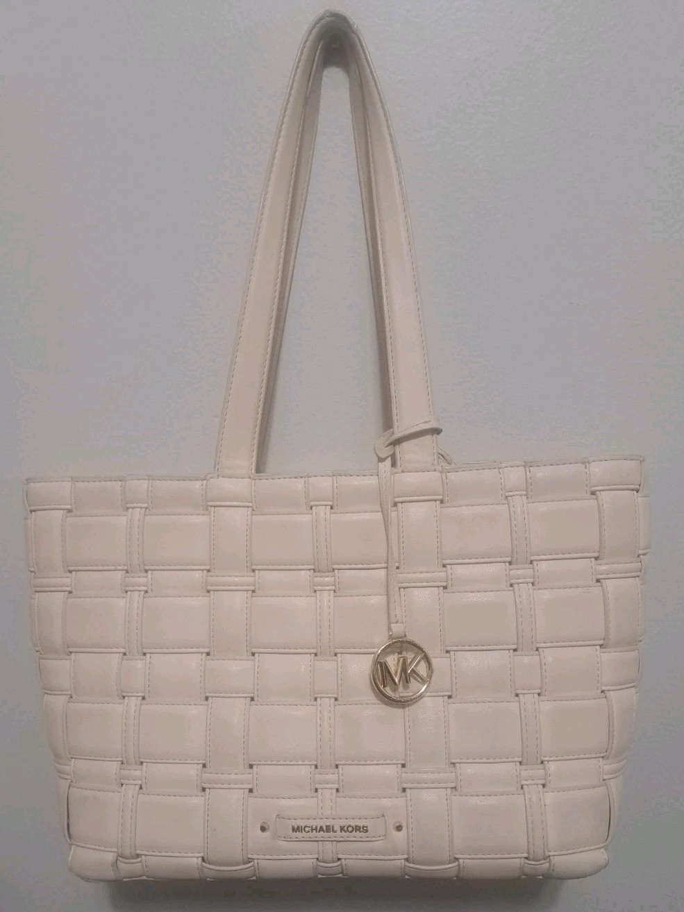 MICHAEL KORS Ivy East West Medium Woven Women’s Tote +Pouch+ cloth MK bag