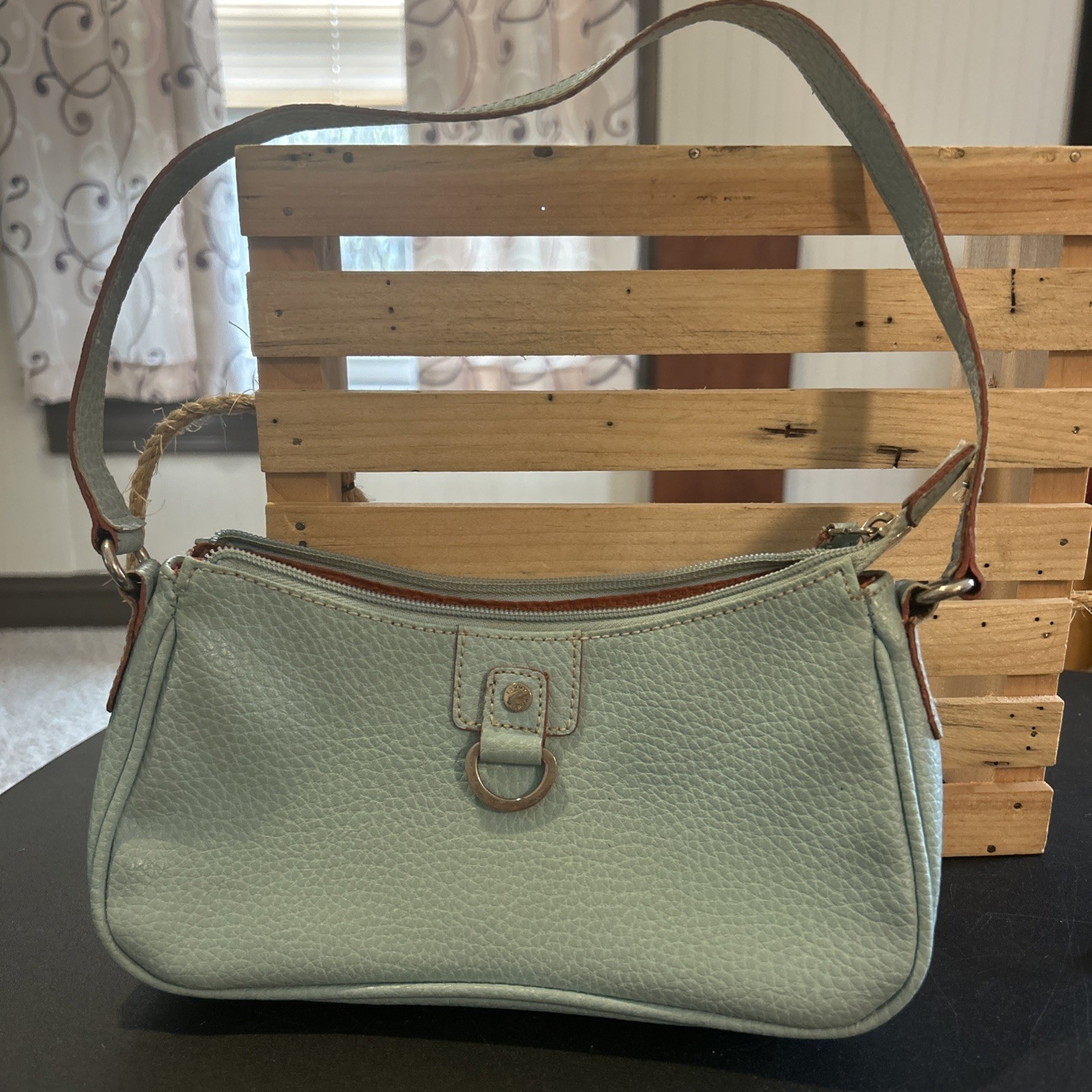 Vintage y2k 2000s era sea foam green Tommy Hilfiger Shoulder Mini Bag Purse