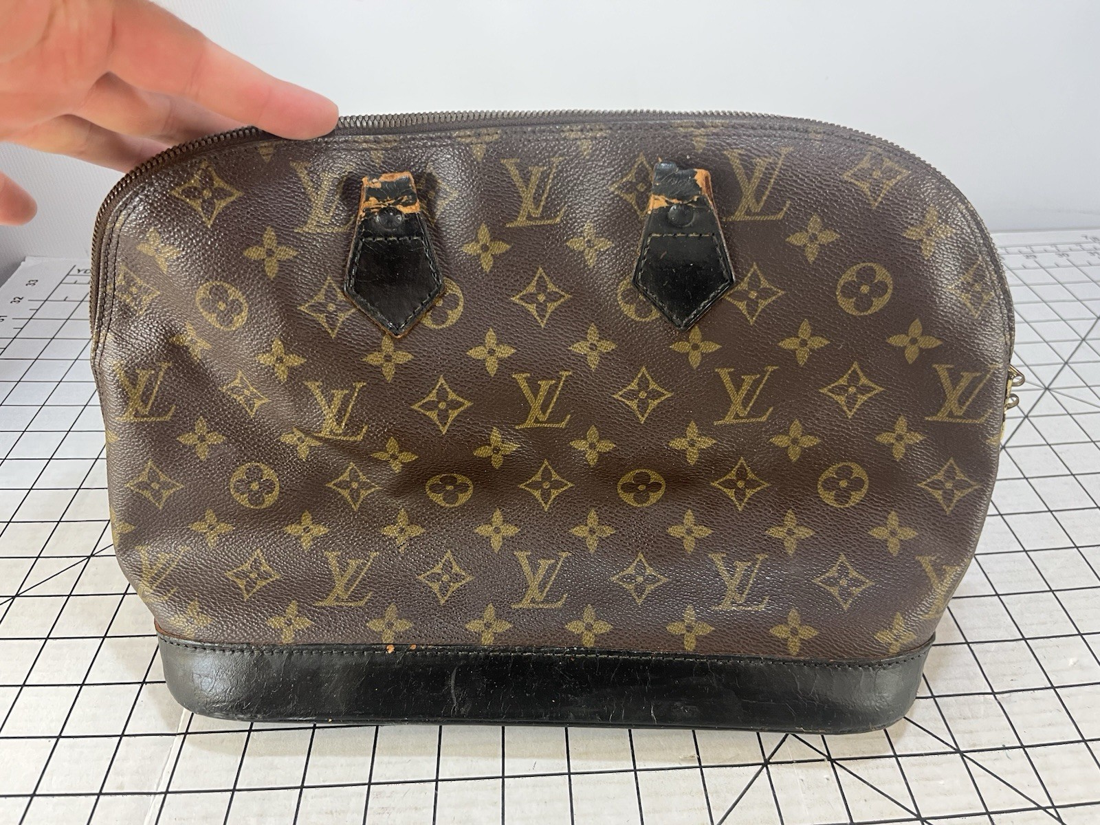 Vintage Louis Vuitton Monogram Alma PM Handbag As Is Repair TLC Missing Handles