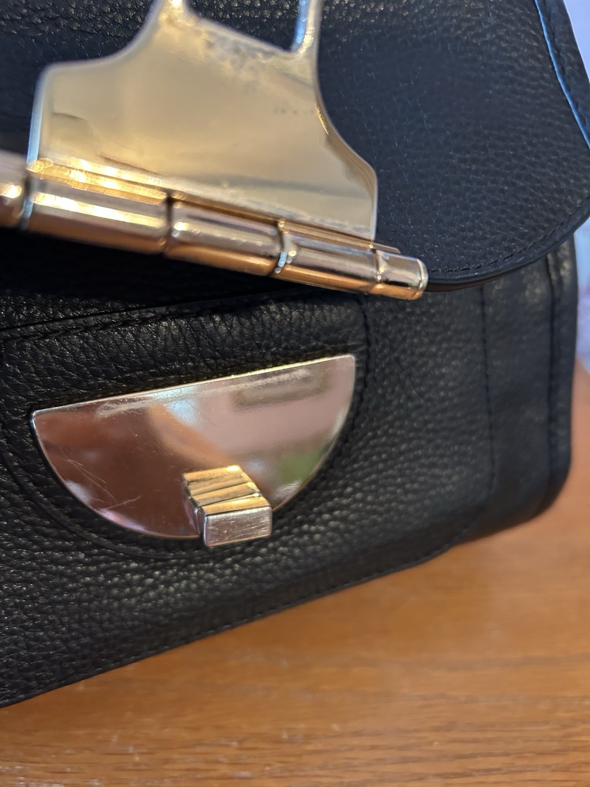 Michael Kors Black Jenna Pebbled Leather Purse