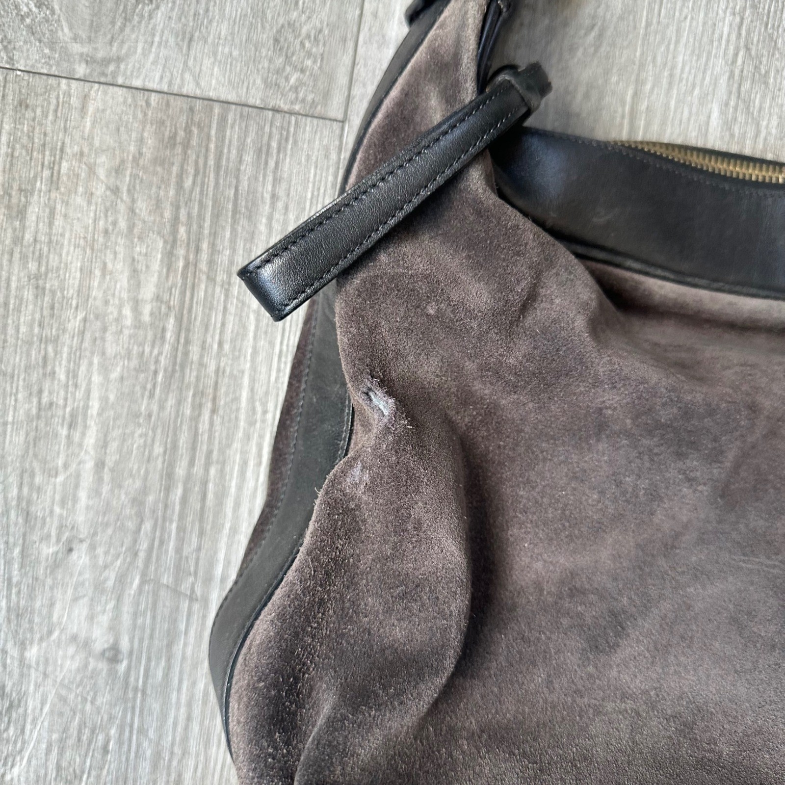 Vintage Coach Brown amanda Suede Leather Trim Hobo Shoulder Bag Purse rare