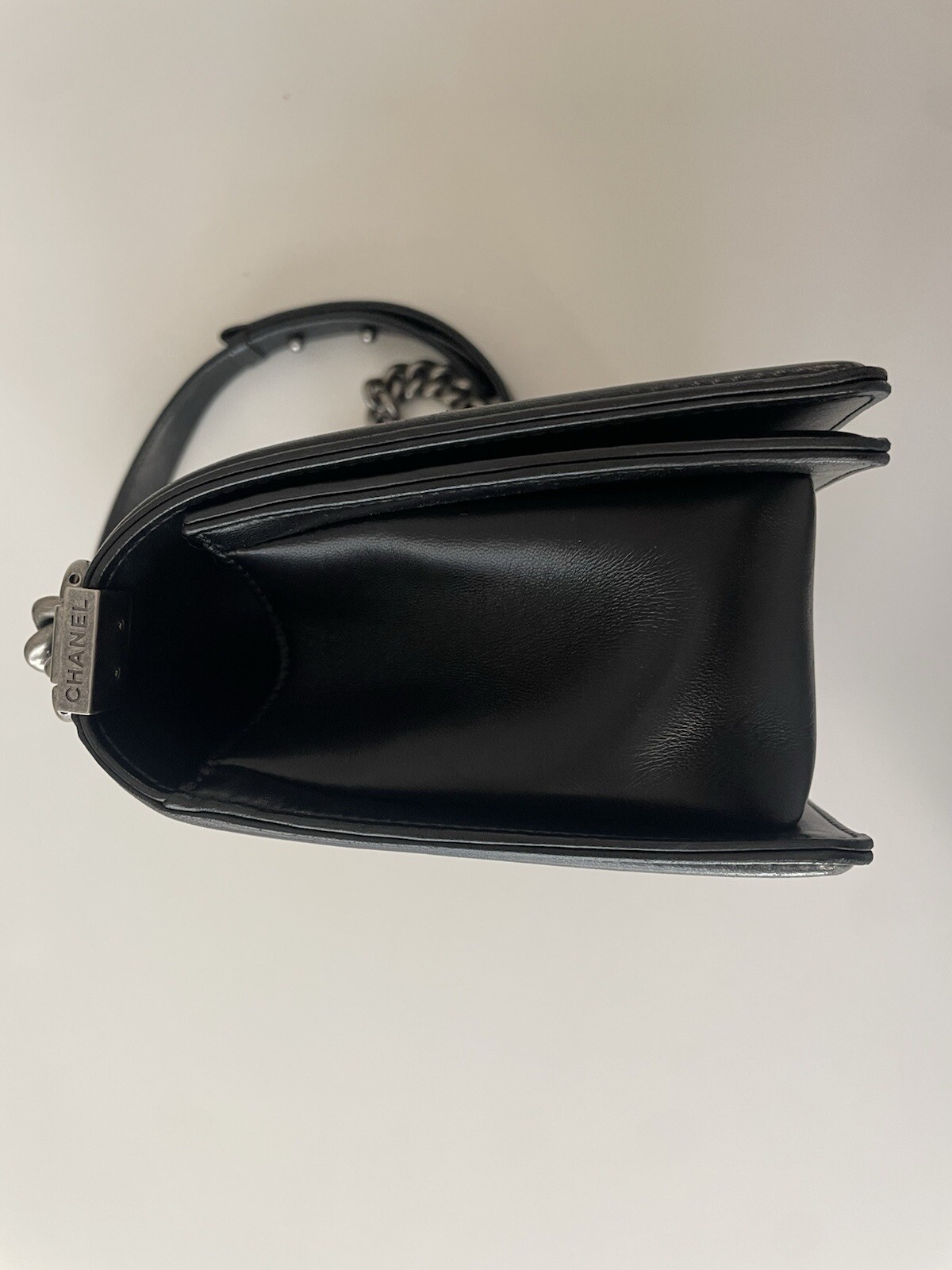 Black Boy Chanel Calfskin & ruthenium- finish Handbag – Slightly Used with tags