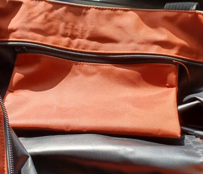 Herve Chapelier XL Travel Tote / Carry-On Bag – Gray with Rust Orange