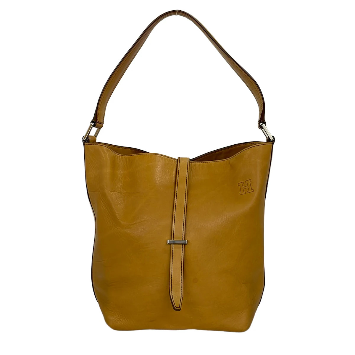 HIROFU Light Brown Leather Handbag