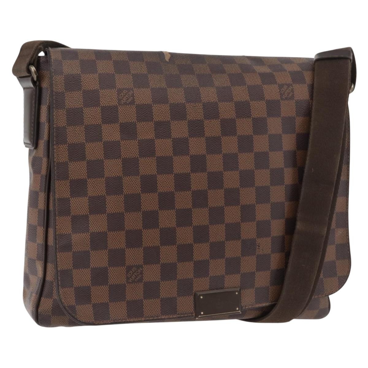 LOUIS VUITTON Damier Ebene District MM Shoulder Bag N41212 LV Auth bs34791