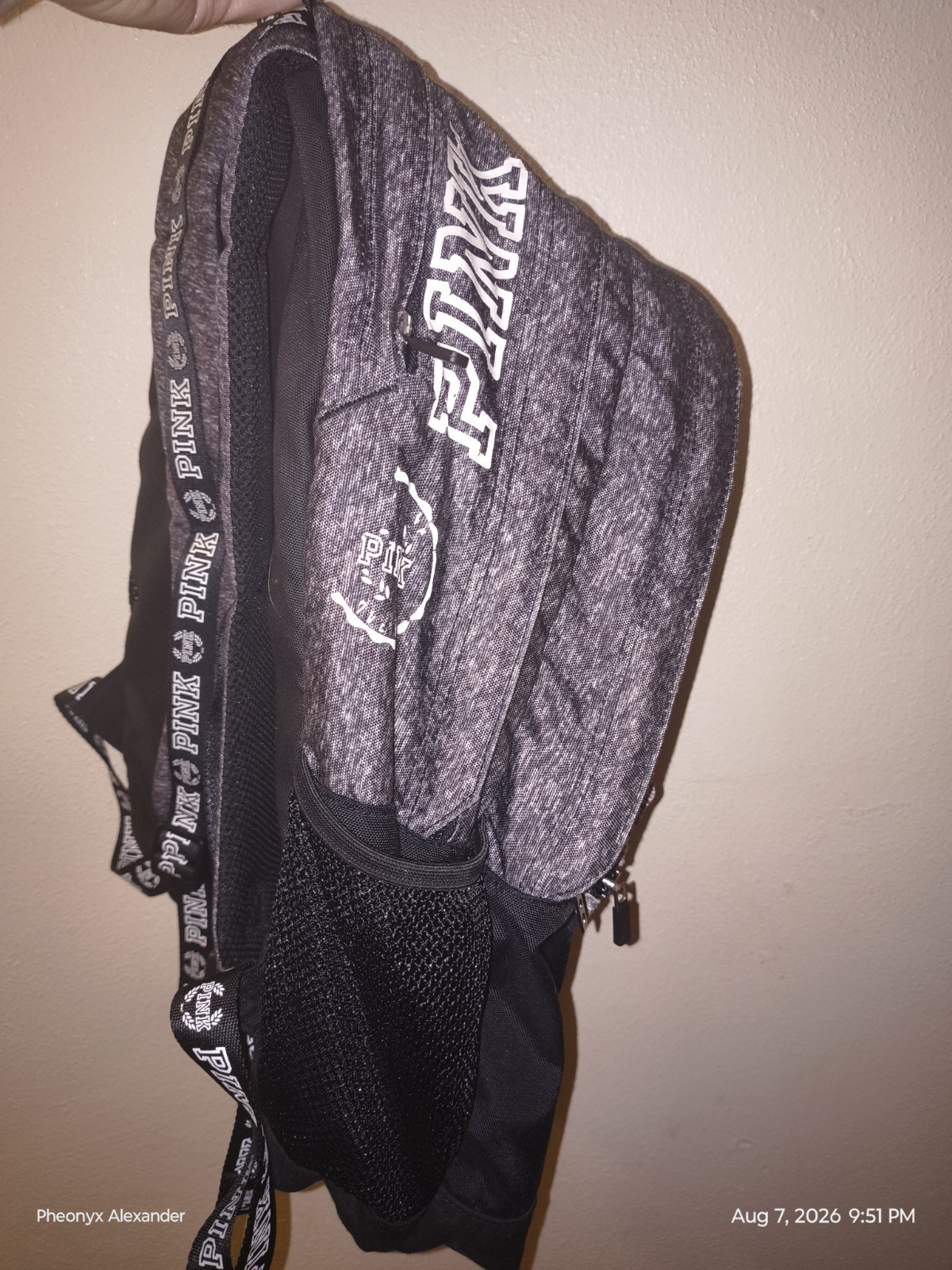 Victoria’s Secret PINK Campus Backpack Black Gray Y8
