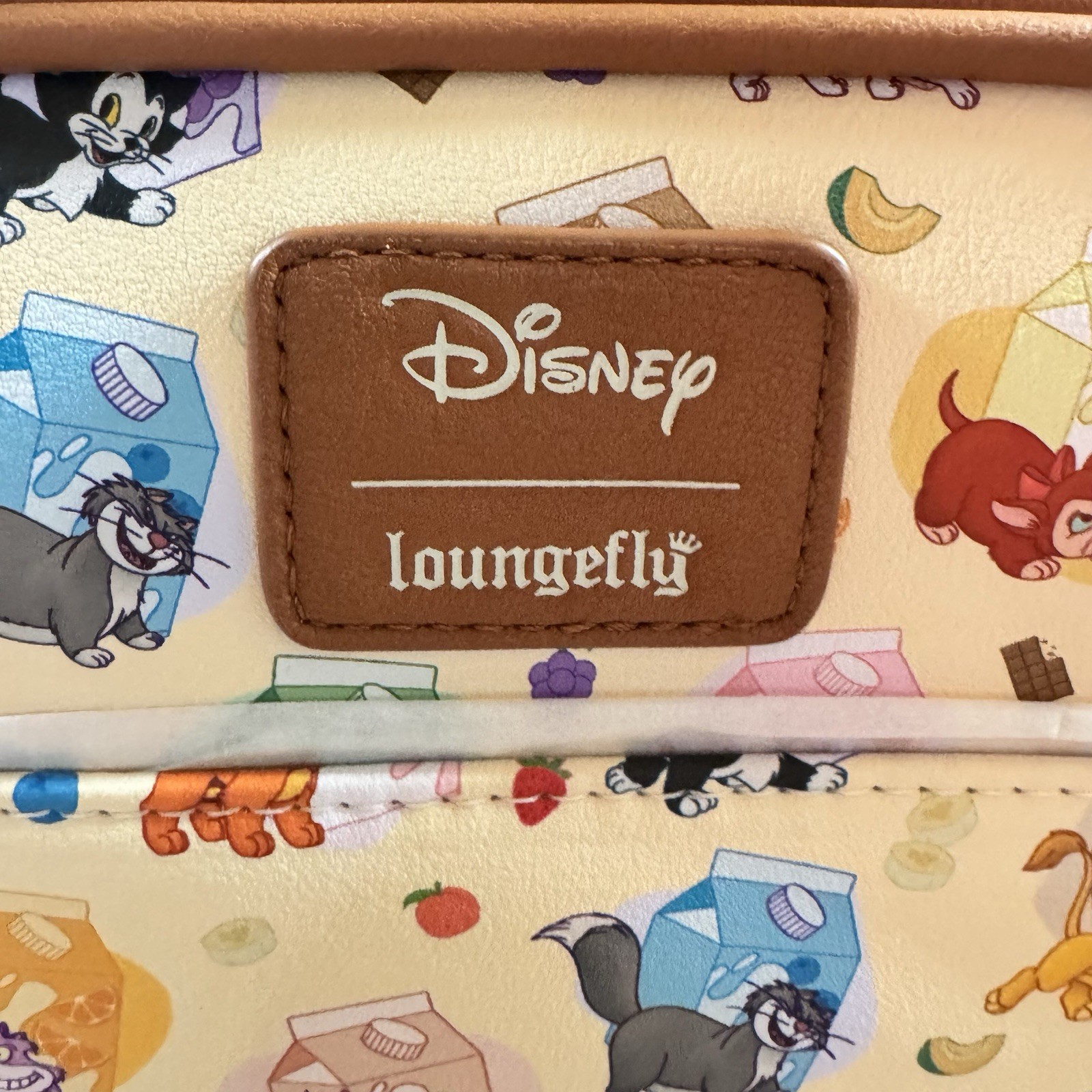 Loungefly Disney Cats with Milk Cartons Square Crossbody Bag New