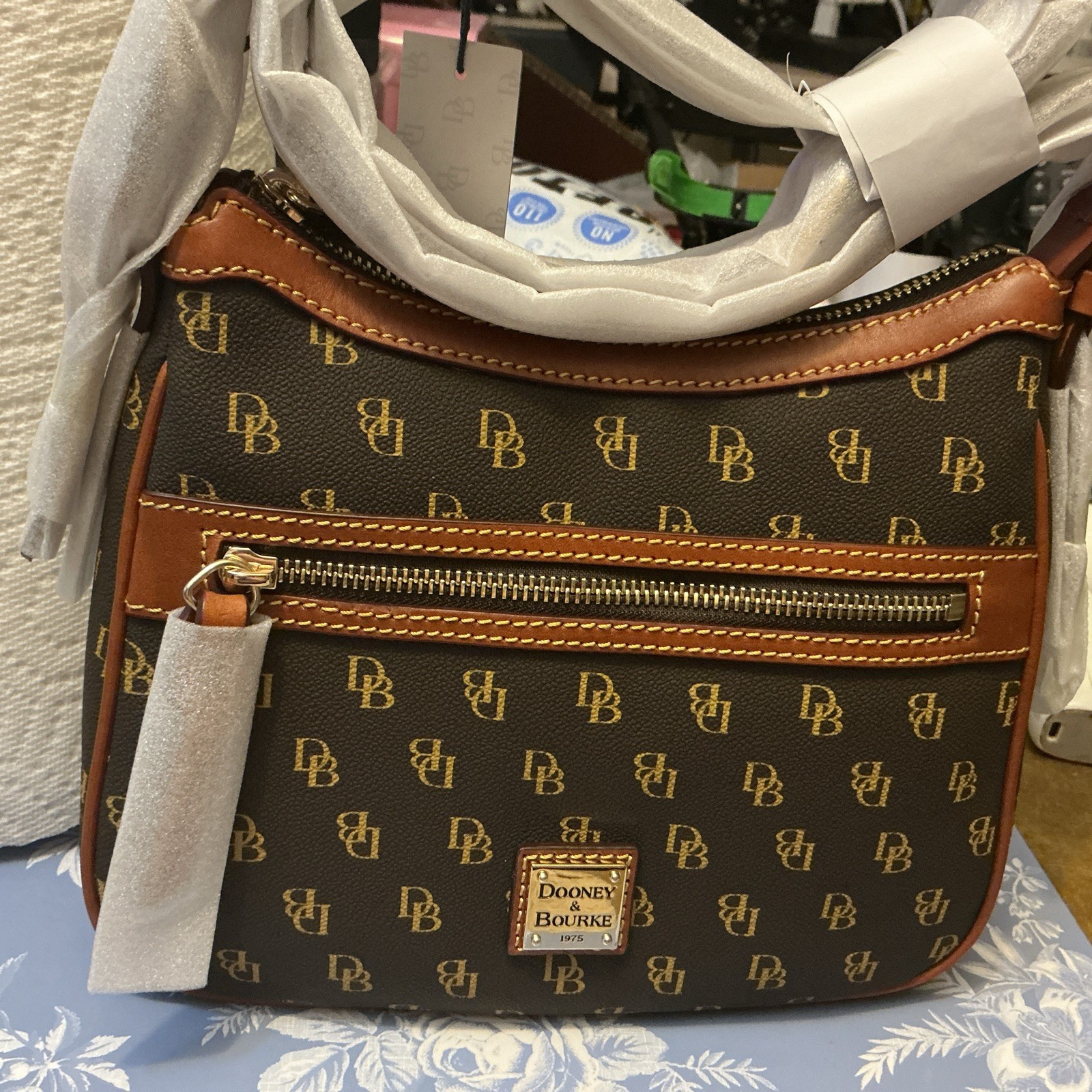 Dooney and Bourke Gretta Small Presley Signature Style Brown-New With tags
