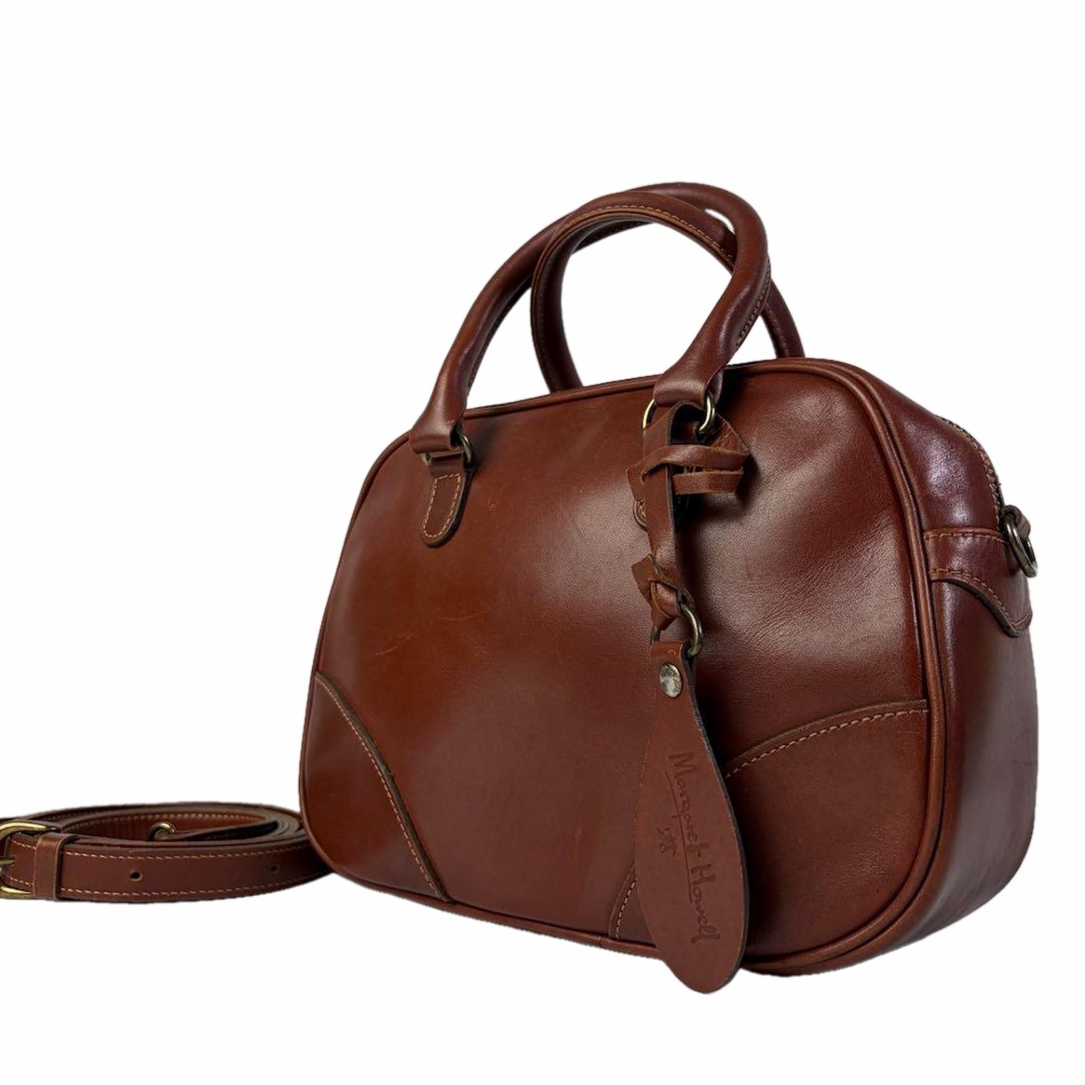 Margaret Howell Genuine Leather 2-Way Shoulder Handbag with Old Logo Japan
