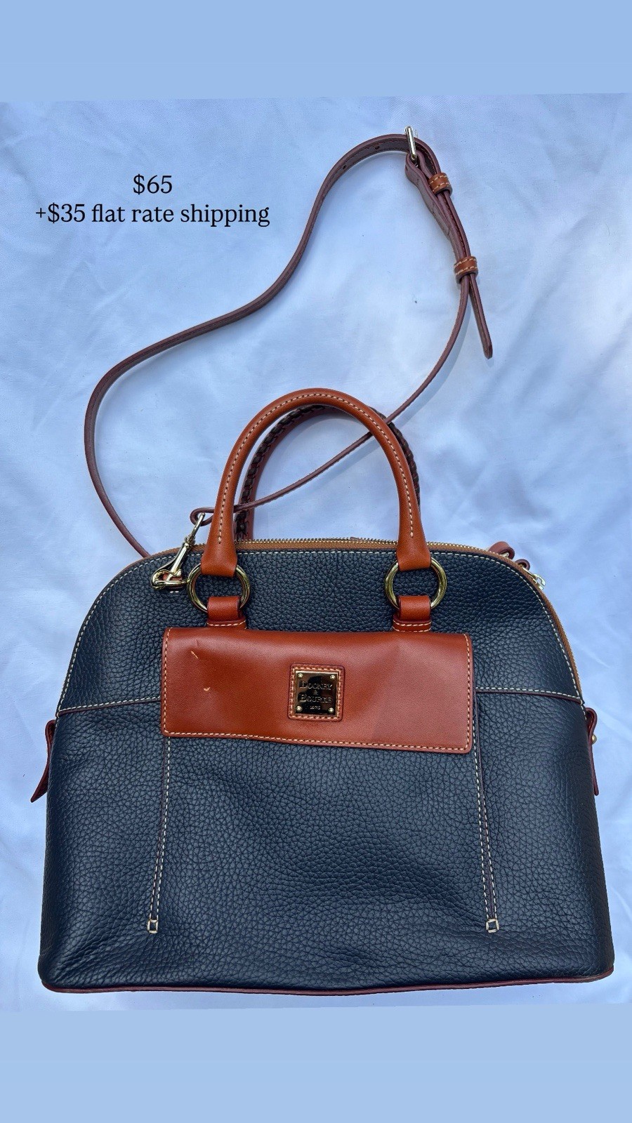 Dooney & Bourke Large Turquois Satchel Shoulder Bag Pebbled Leather Purse