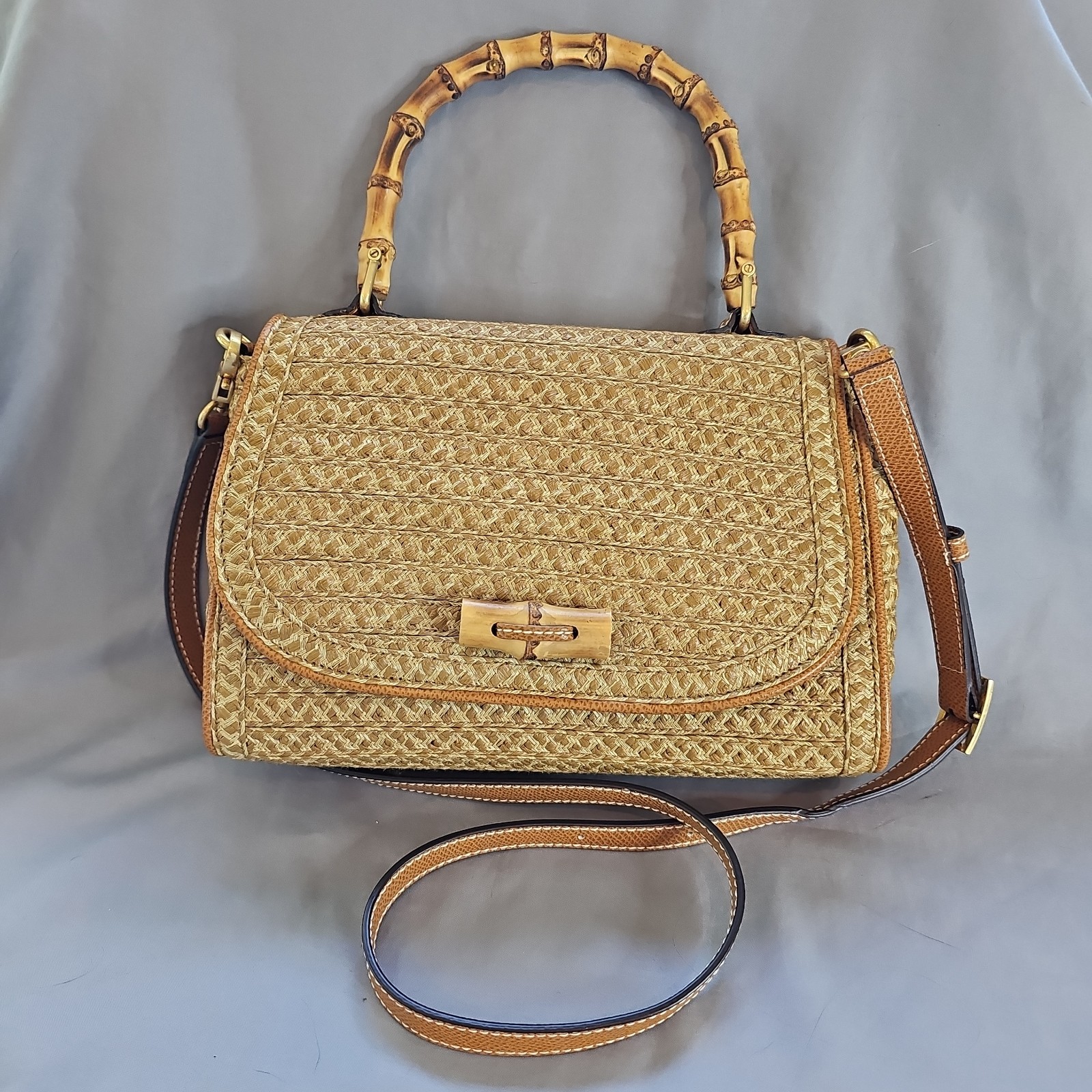 Eric Javits NY Squishee® Braid Convertible Crossbody Satchel – Bamboo Top Handle