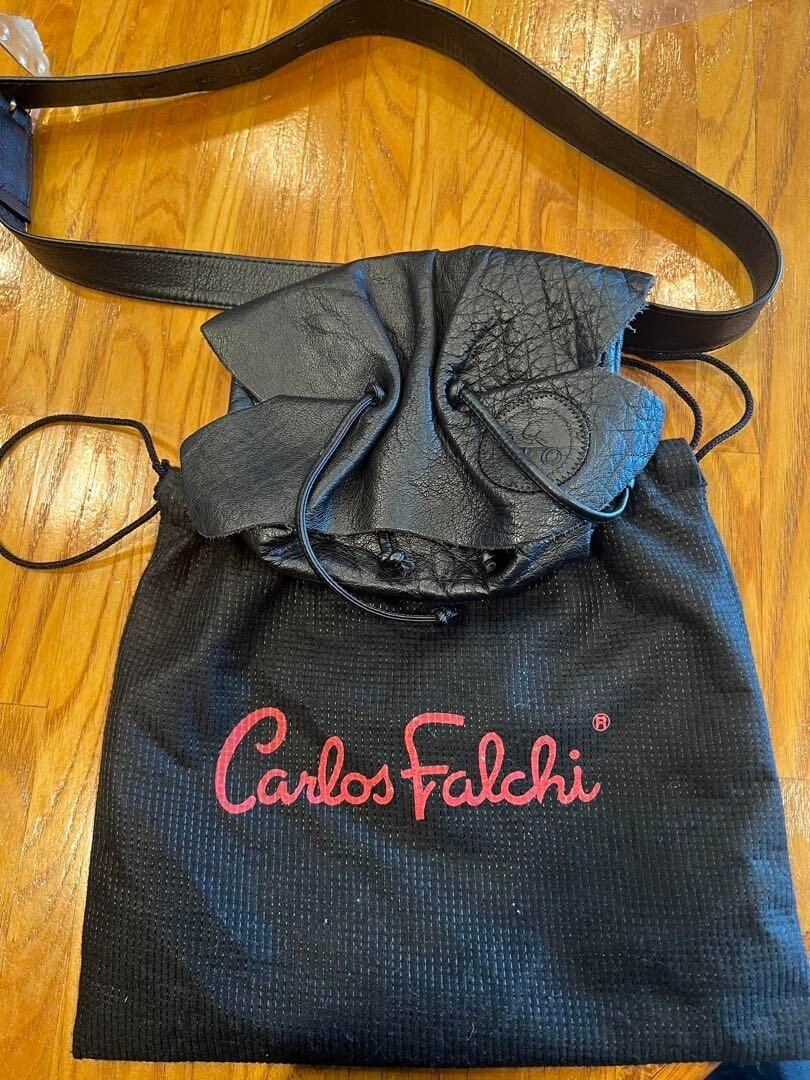 Carlos Falchi waist pouch black leather used