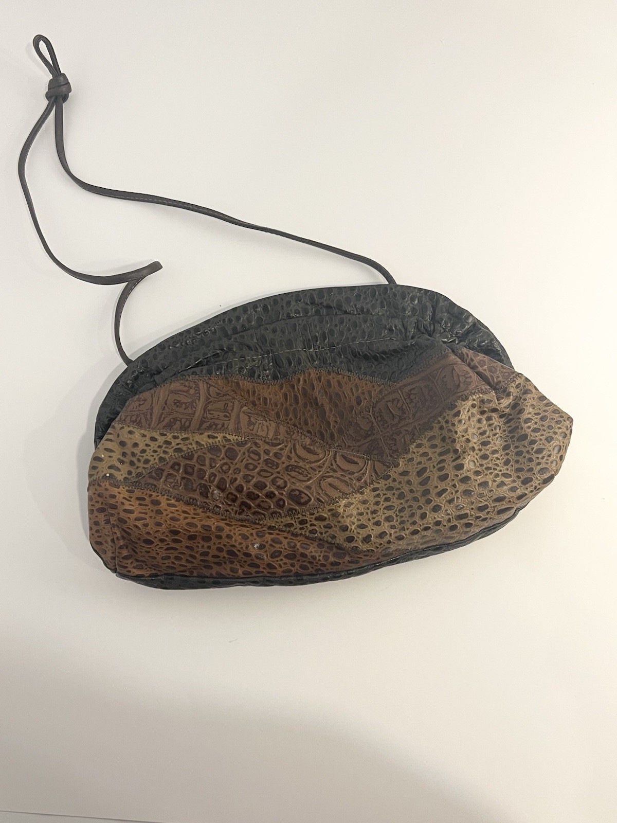 Vintage Real Leather Purse Made In USA Nam’s Genuine Leather Possibly Alligator