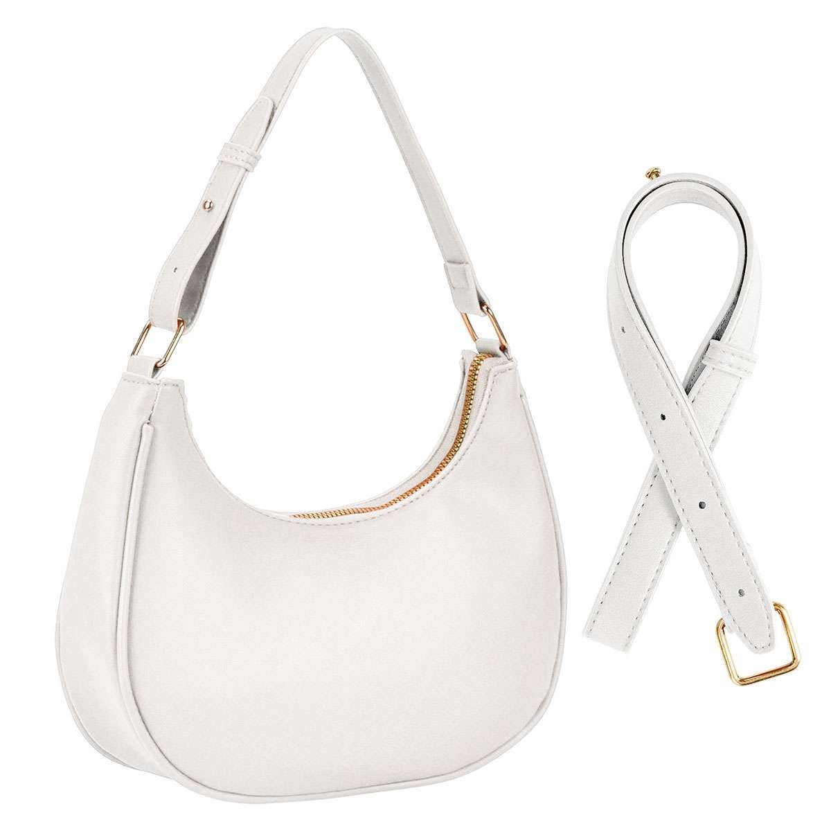 Crescent Shoulder Bag for Women Trendy Crossbody Bag Hobo Purse Vegan Leather