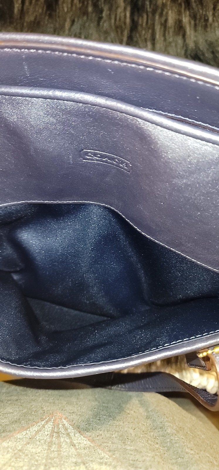 COACH TAYLOR ALEXIS MIDNT NAVY BLUE METALLIC GEM SATCHEL BRASS HRDWR PRISTINE
