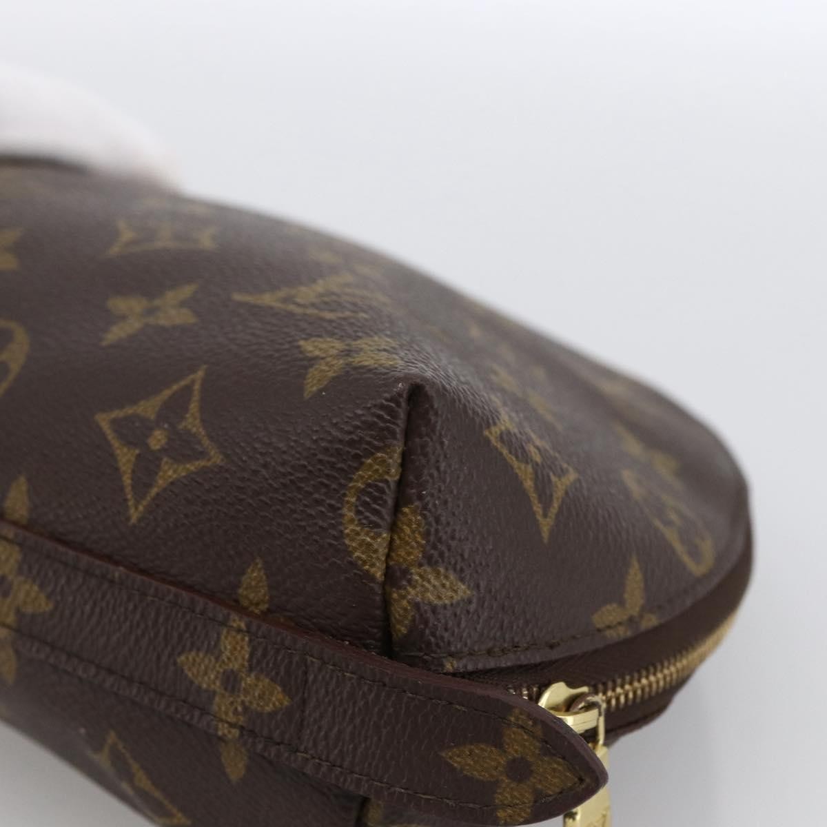 LOUIS VUITTON Monogram Trousse Demi Ronde Cosmetic Pouch M47520 LV Auth ka2800