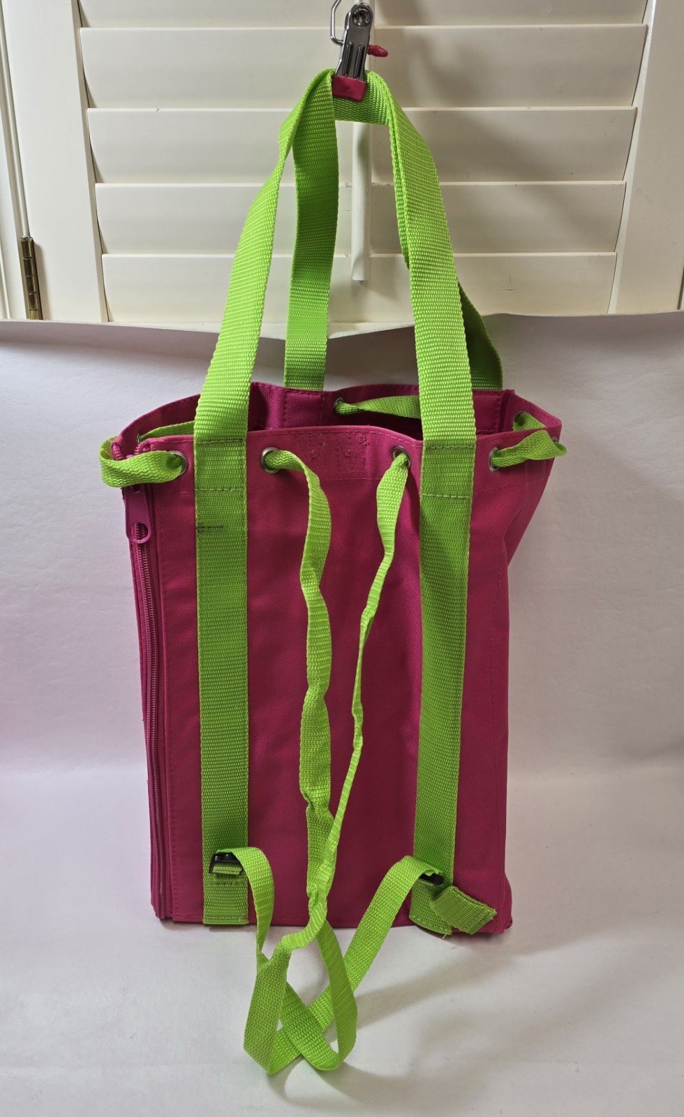 Reversible Knitting Bag Original Nantucket Diddy Bag Tall Pink Canvas