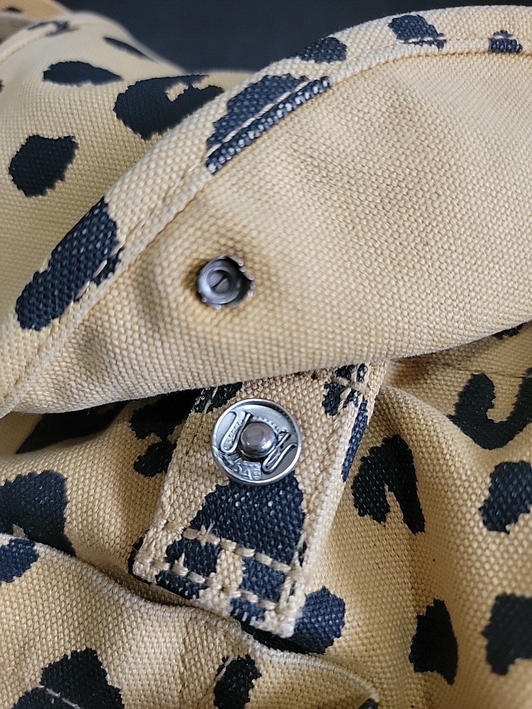 RARE! Baggu Leopard Print Drawstring Canvas Unisex Backpack SEE DESCRIPTION