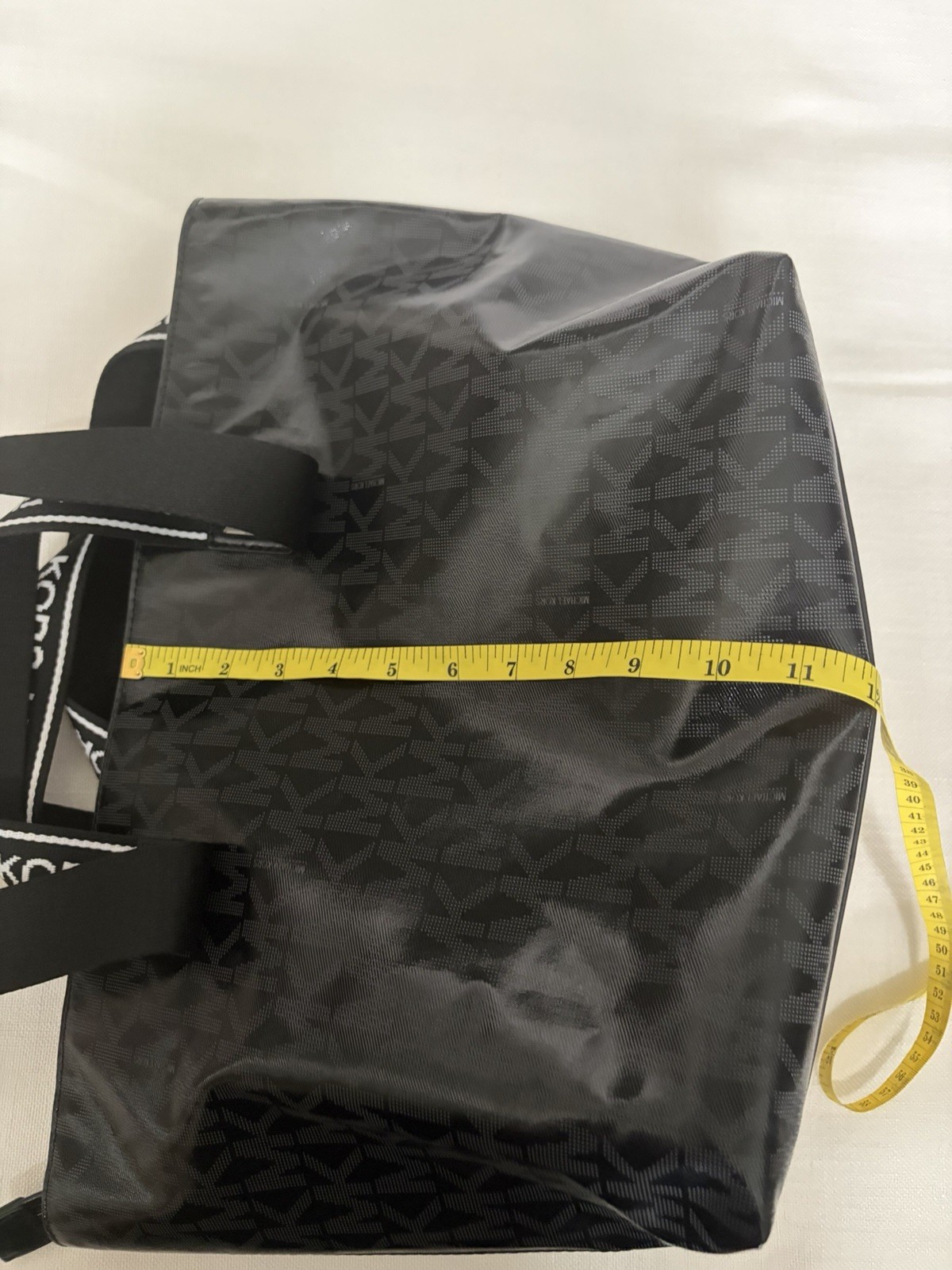 Michael Kors Large Tote Bag Black MK Logo (PVC/vinyl) Body With Inside Pocket