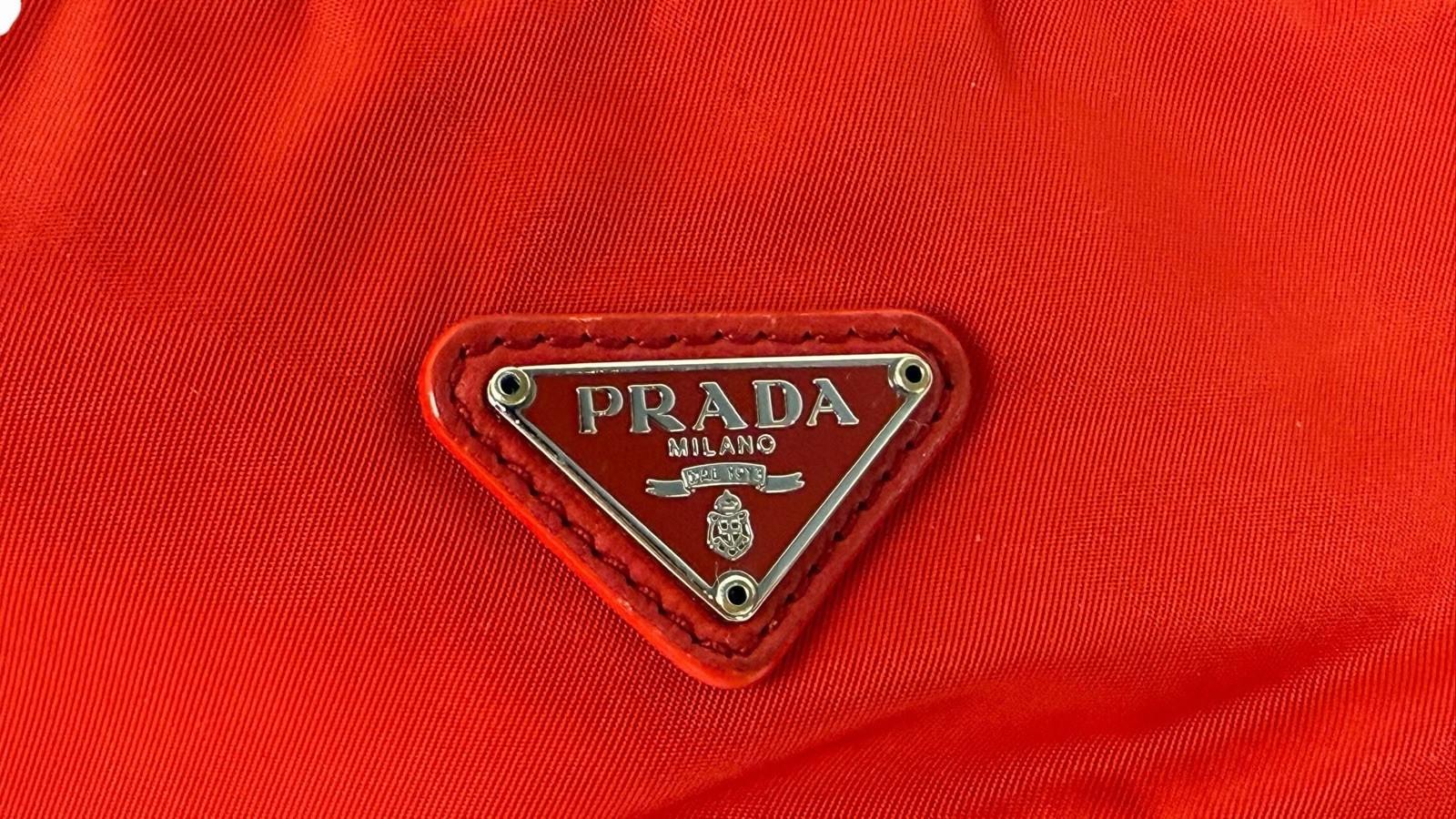 PRADA Nylon Pouch Red Triangle Logo Accessory Case