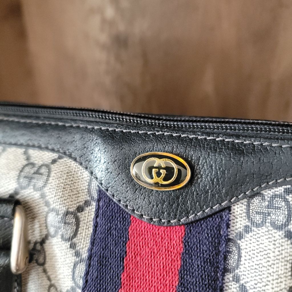 Vintage Gucci Accessory Collection 80s Boston Bag Monogram Leather Purse