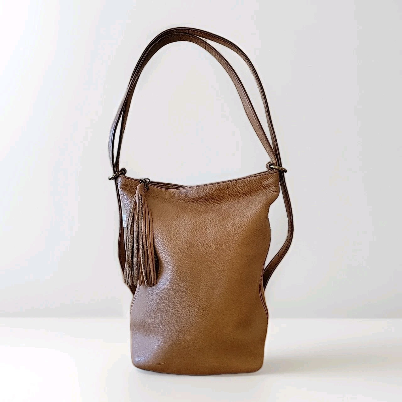 HOBO International Blaze Convertible Leather Backpack Tote Bag Camel