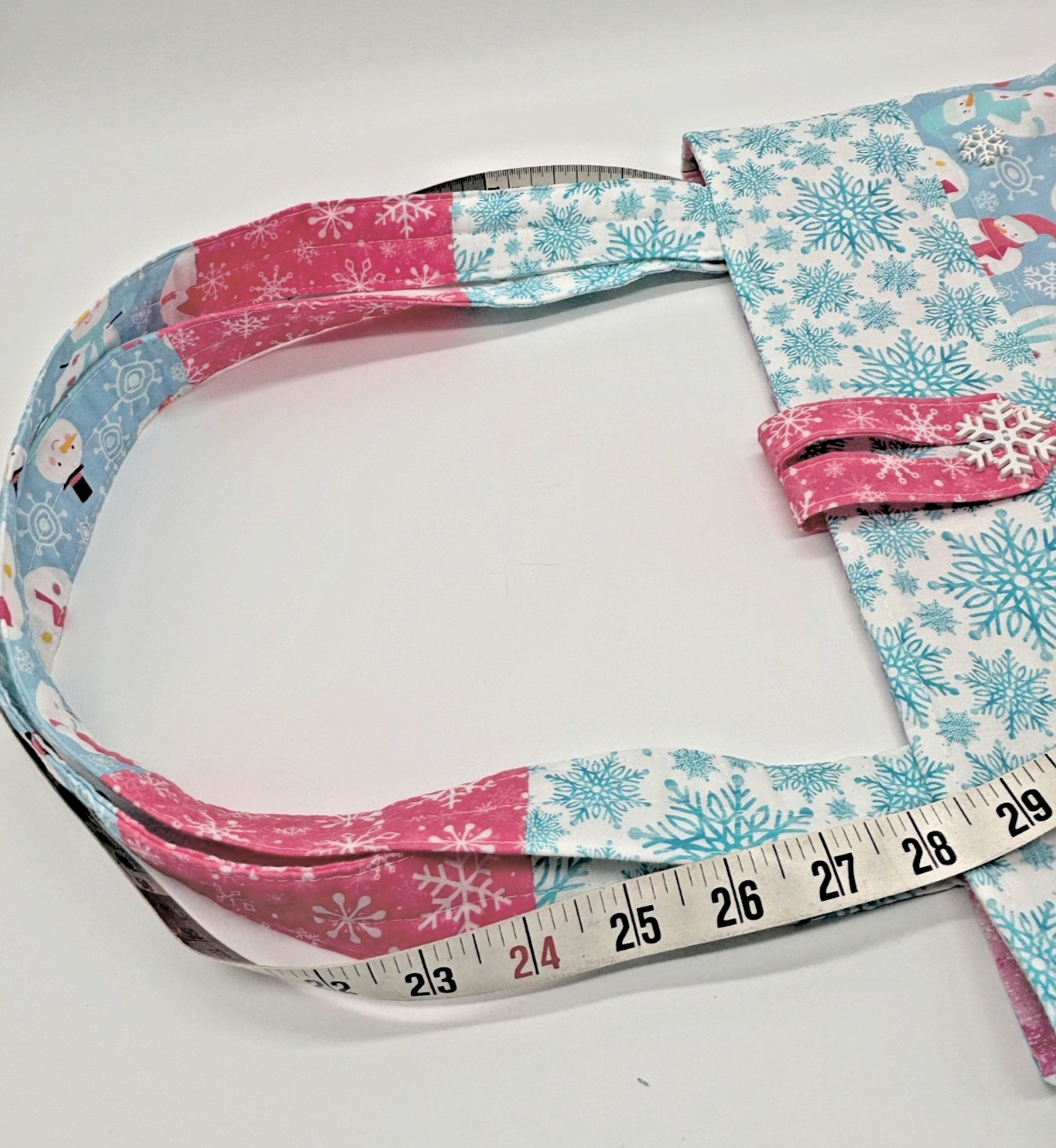 Winter Snowman Snowflakes Tote Purse Bag Handmade – NWOT