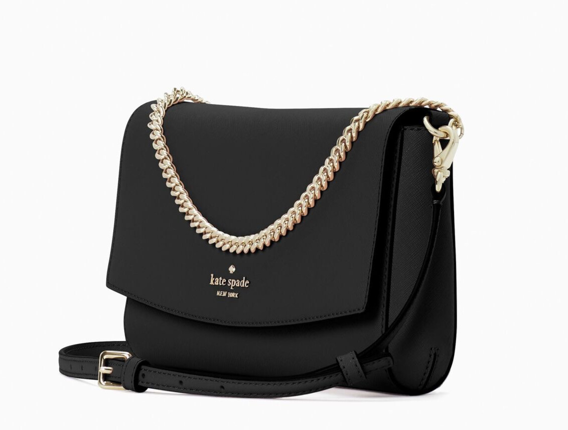Kate Spade laurel way greer crossbody Leather Chain Clutch ~NWT~ Black