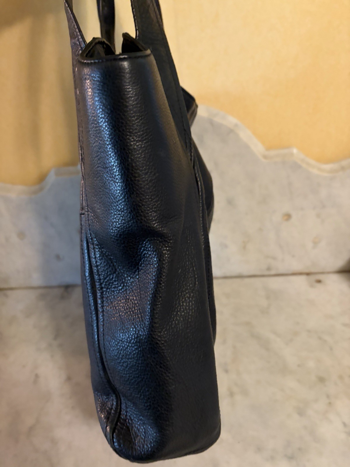 Vintage B. MAKOWSKY Shoulder Bag Leather Black Large Amazing Condition