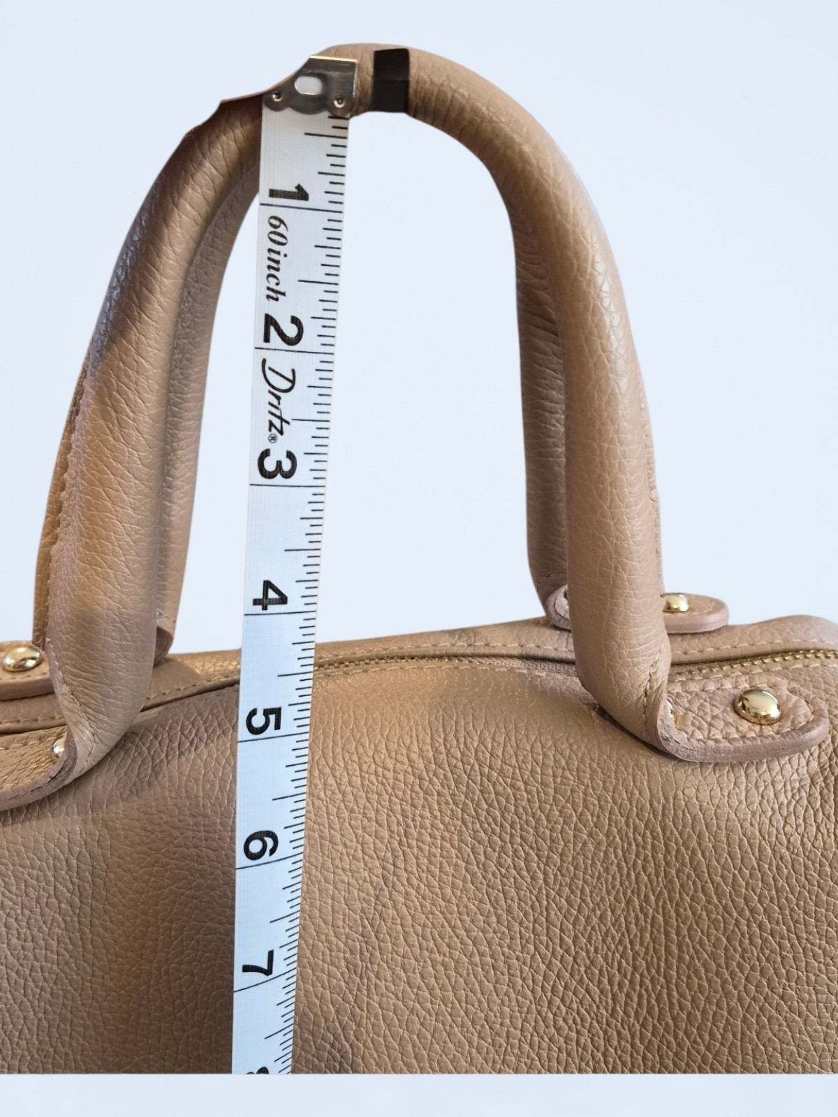 Vera Pelle Soft Tan Pebbled Leather Shoulder Bag