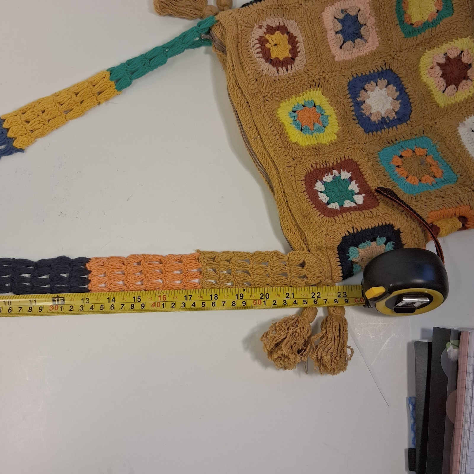 EARTHBOUND TRADING Co. Granny Square Crocheted Crossover Boho Hippie Purse Bag