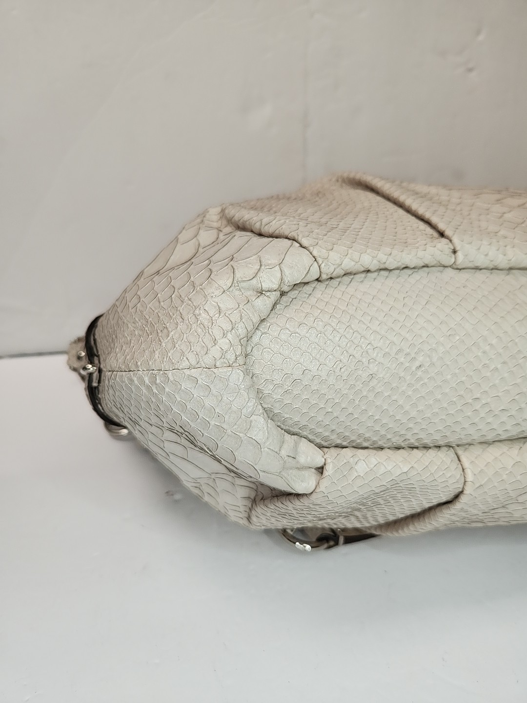 Coach k1093-16346 Madison Sophia Python Lthr Satchel Bag Shoulder Beige Taupe
