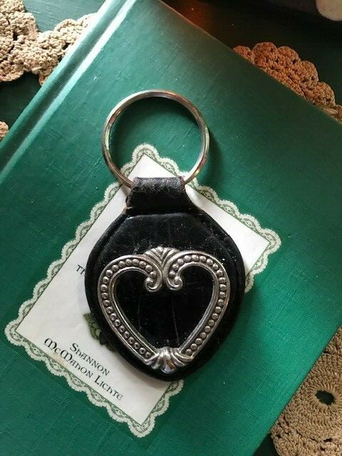 Vintage Brighton Key Fob Picture Holder Black Mock Crock Leather