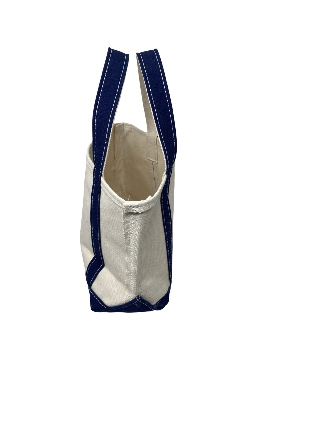 L.L. Bean Boat and Tote Canvas Tote Bag Navy Blue Open Top USA Vintage