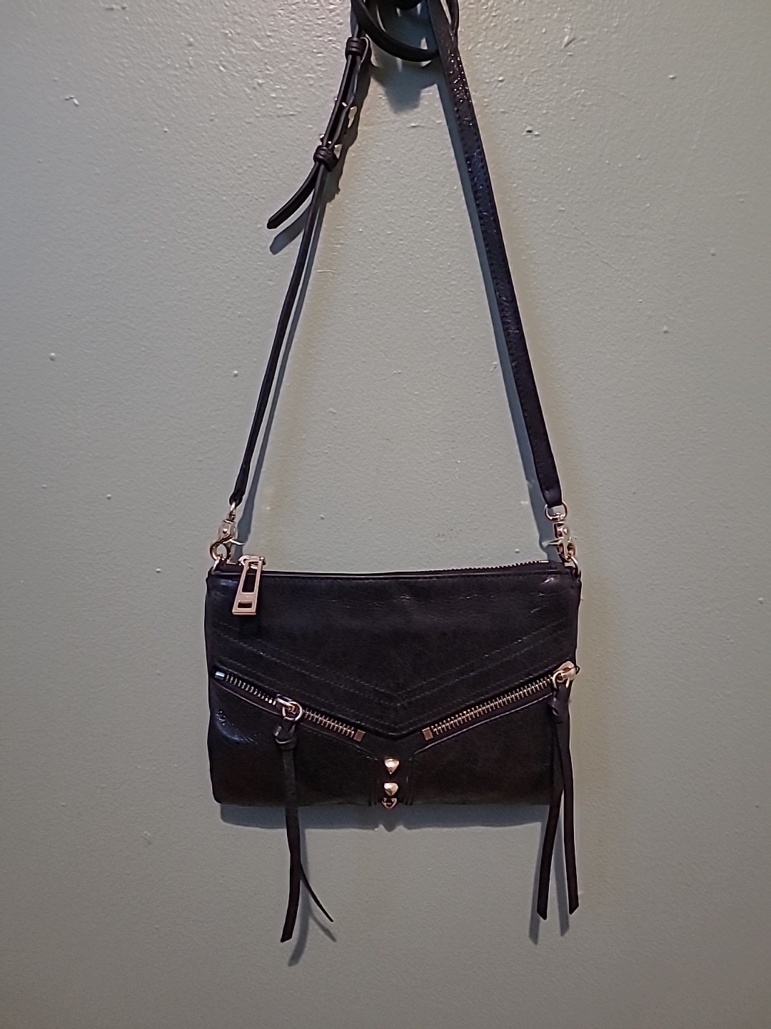 BOTKIER Soft Black Leather TRIGGER Stud Satchel Shoulder Bag