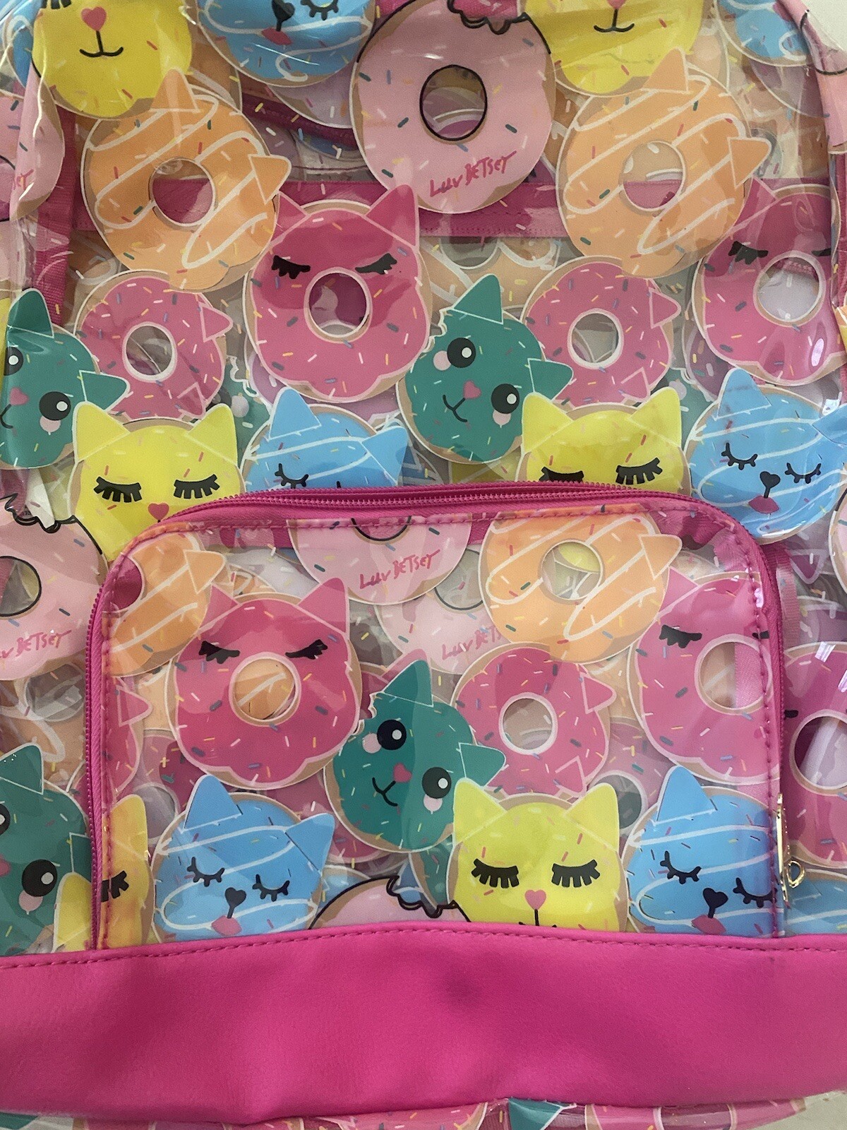 BETSEY JOHNSON Backpack Clear Cats And Donuts