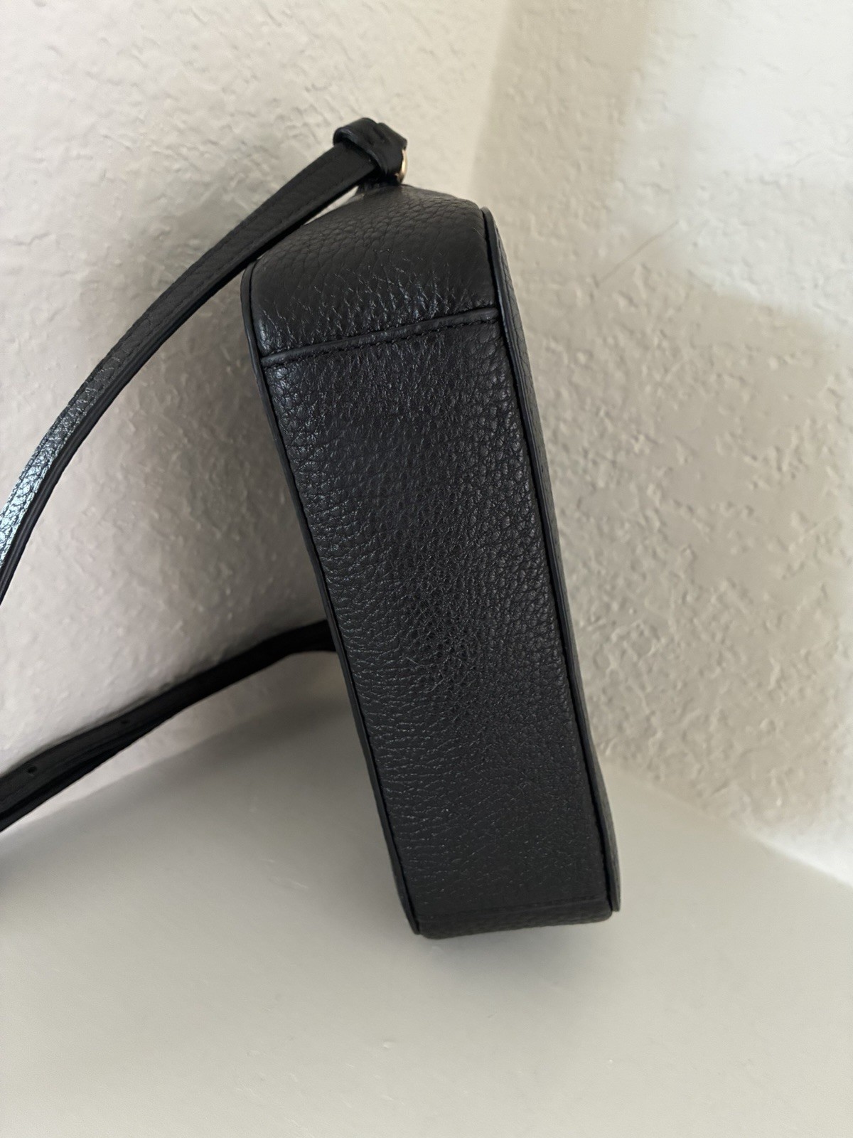 COACH Mini Jamie Camera Bag Black Pebbled Leather Crossbody Gold Hardwares