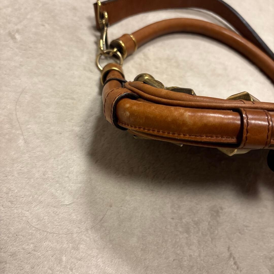 BURBERRY PRORSUM Sling Bag Studded Brown Authentic From Japan