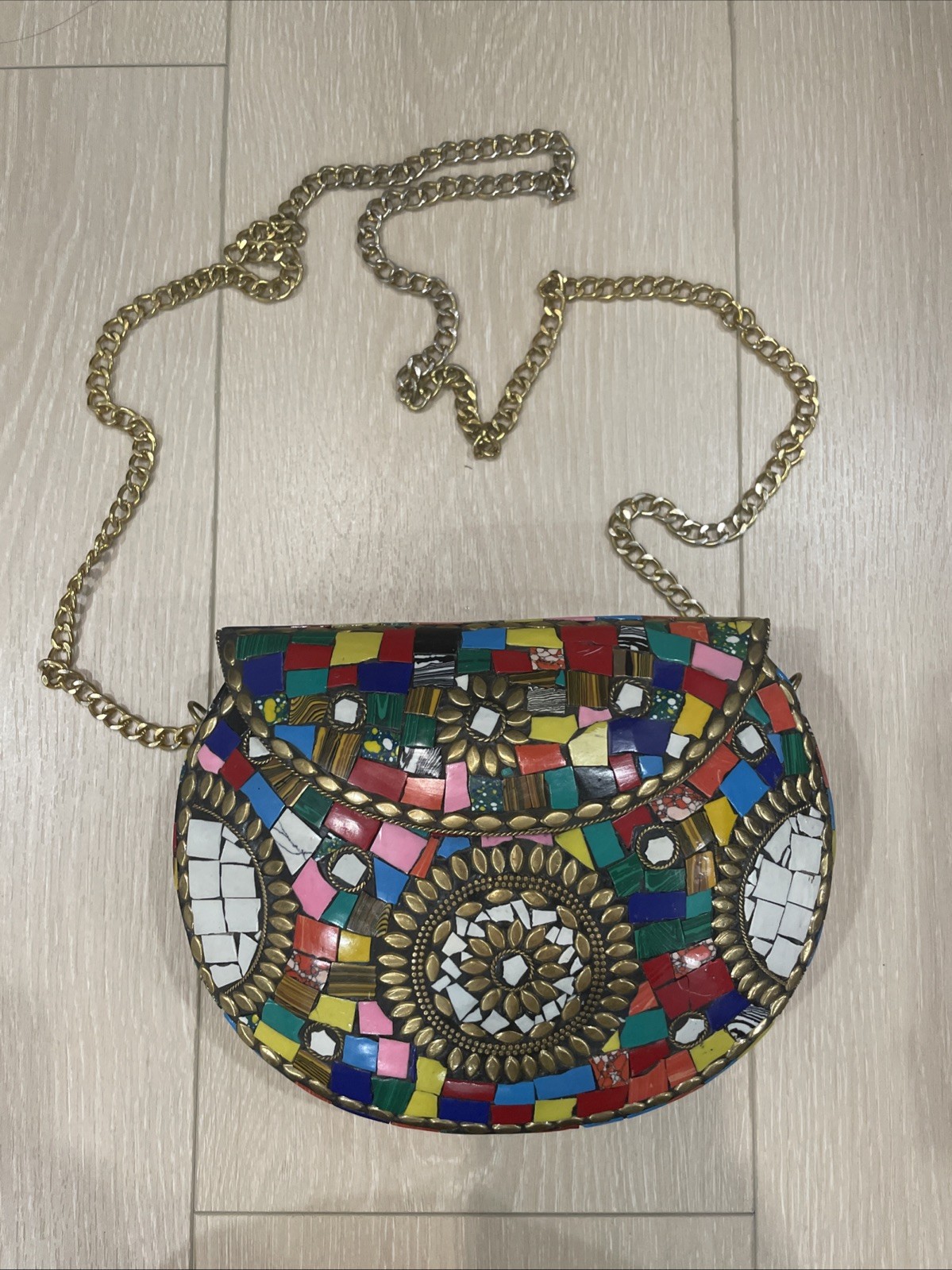 Handmade Mosaic Brass Handbags Clutch Bag