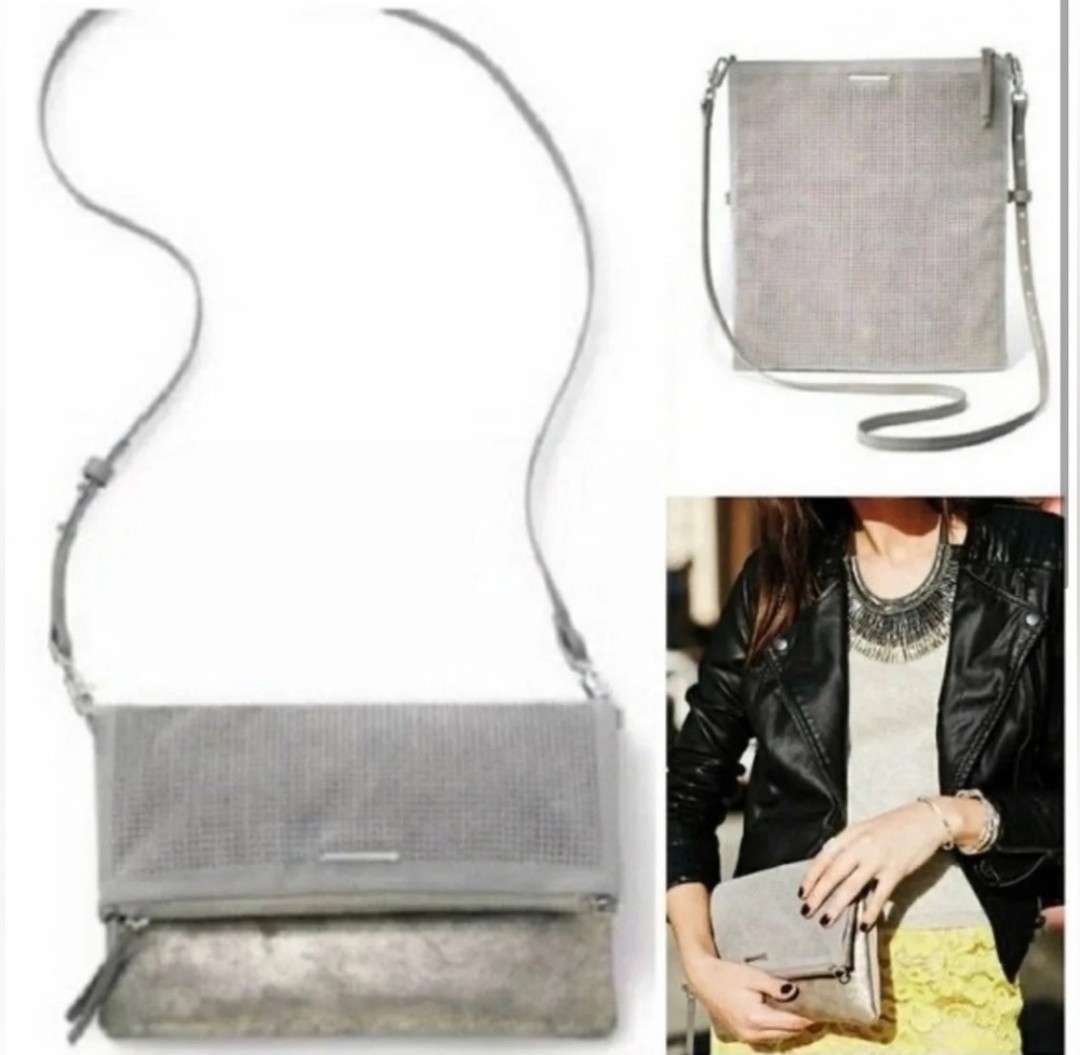 Stella & Dot Waverly 3-way Petite Crossbody Clutch in Slate Gray Vegan Leather