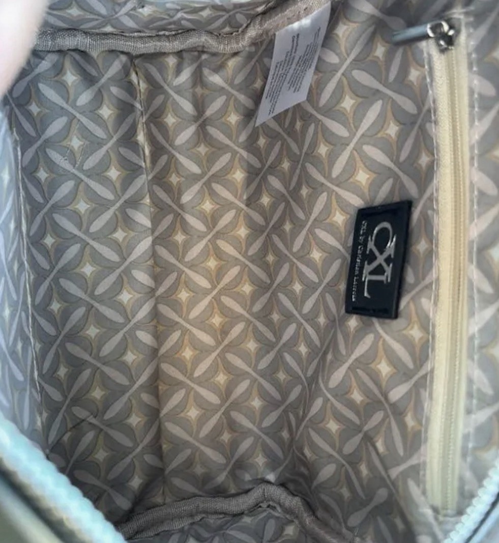 Christian Lacroix “Jasper” PU Denim Satchel in black denim, NWT MSRP $98