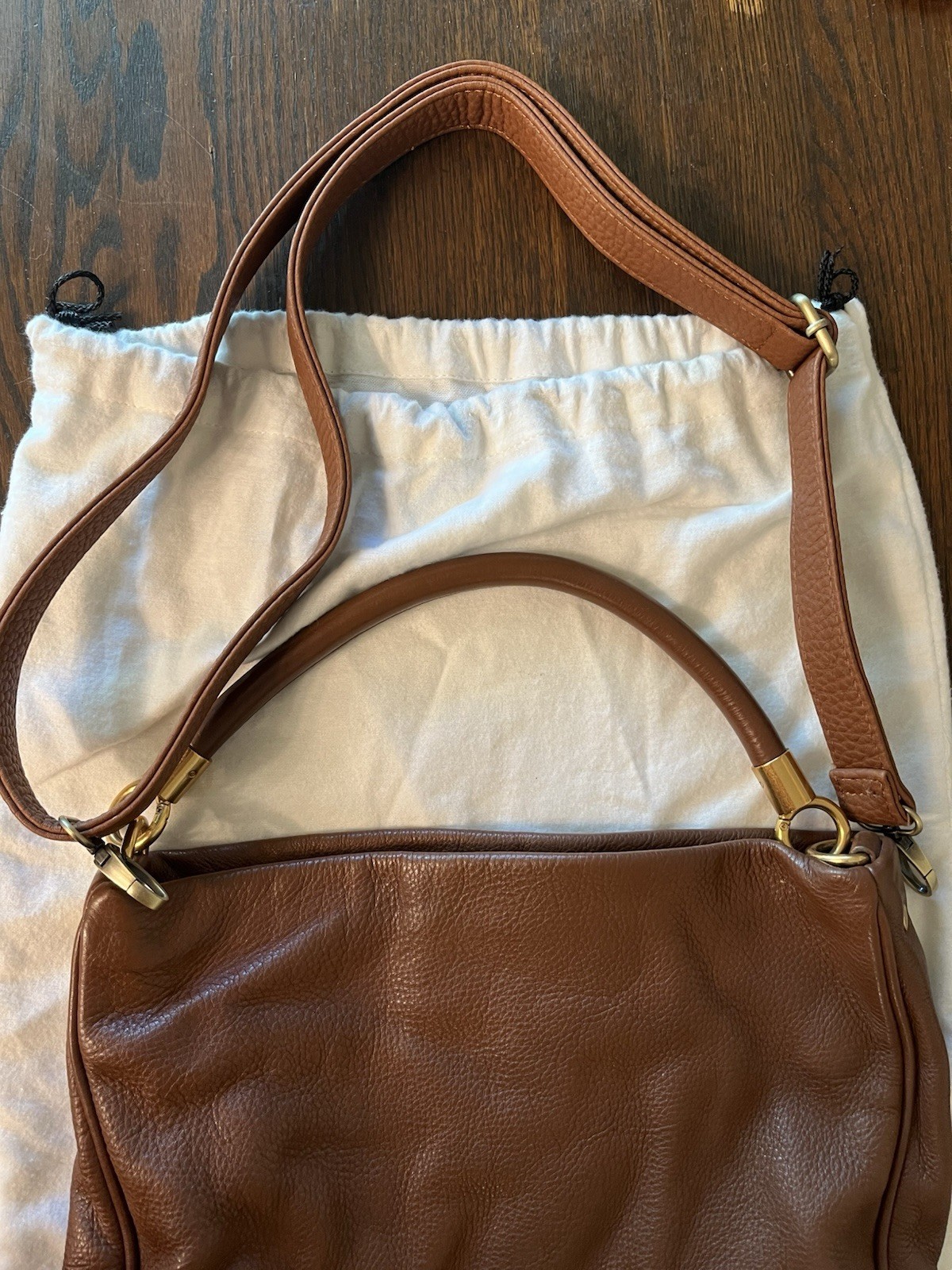 Marc by Marc Jacobs Brown Pebbled Hobo Bag Zip, Detachable Strap w/ Dust Bag