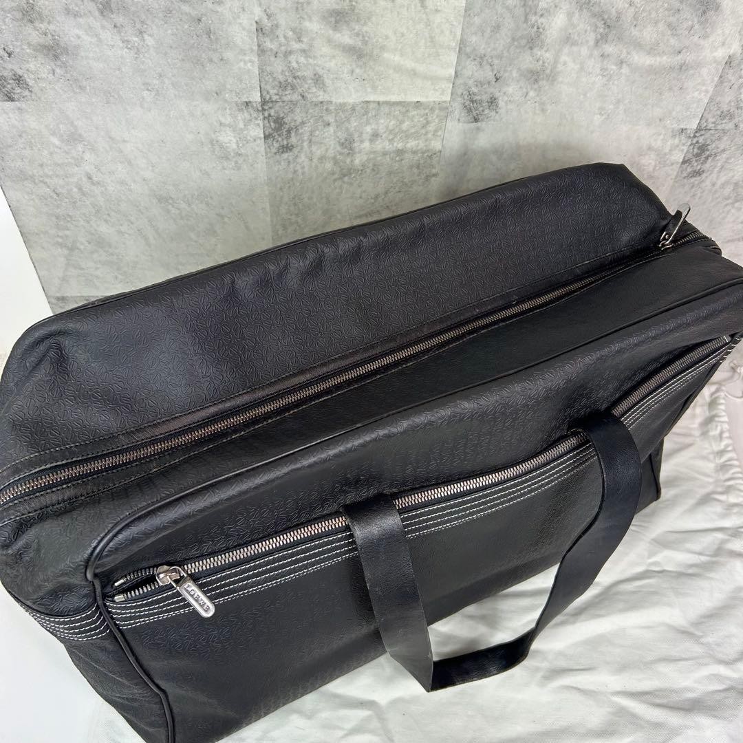 LOEWE Repeat Anagram PVC Boston Duffle Bag Black Large Travel Men’s