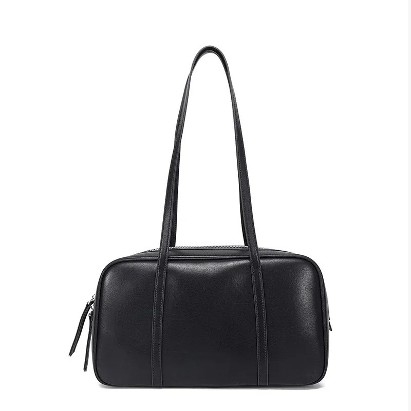 Women’s Genuine Cow Leather Shoulder Bag Luxury Designer Boston Tote Retro 2025