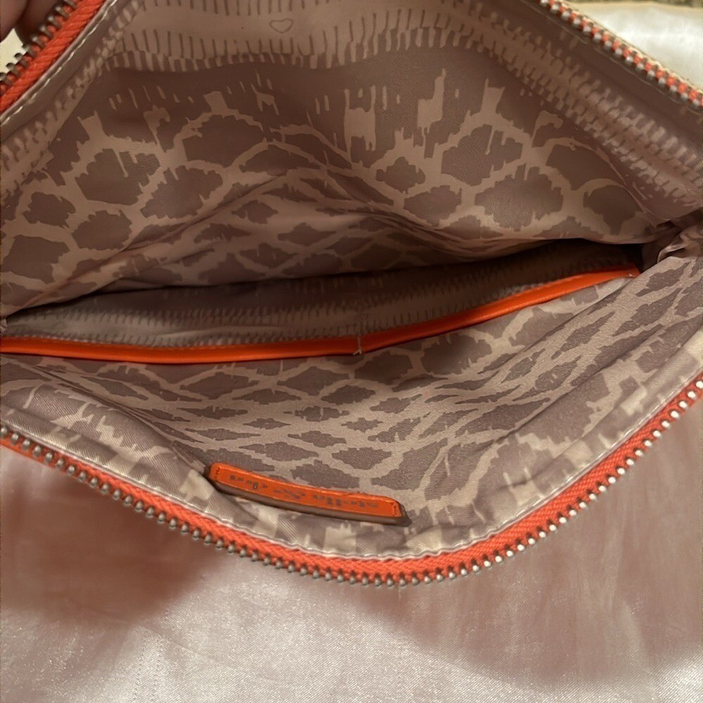 Stella & Dot Waverly Orange Geometric Cut Out Purse boho crossbody clutch bag